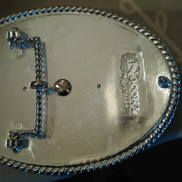 Western Silver Plate Belt Buckle with End of the Trail Indian - Picture 5 of 5